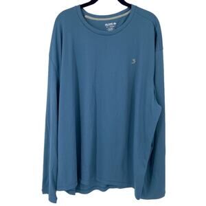 Reel Legends Freeline Tee Shirt Top Men's Size 4X Blue Long Sleeve Textured Knit